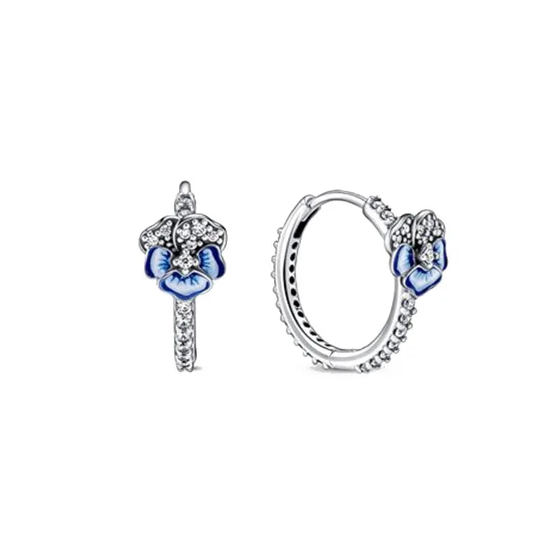 Hot Selling 925 Silver Butterfly Snowflake Heart-Shaped Swallow Earrings,Suitable for European Women's Exquisite Jewelry Gifts ﻿