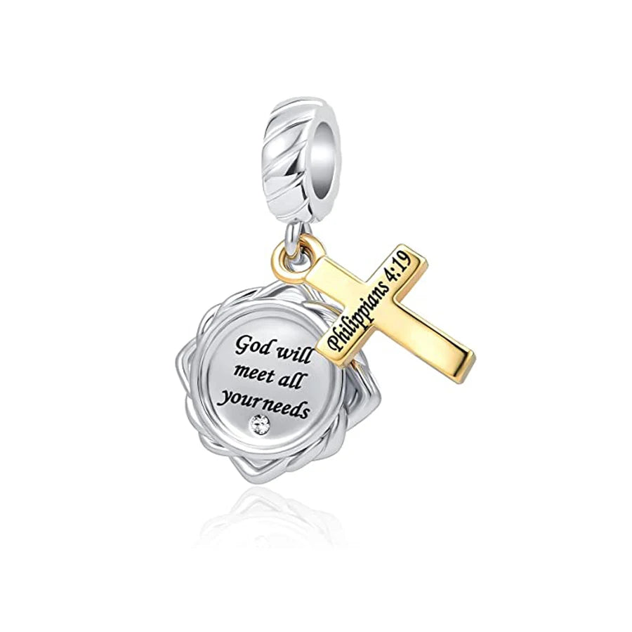 Europe New 925 Silver Tai Chi Bead Buddha Charm cross Saint Pendant DIY Women man Jewelry Fit Original Bracelet Accessories Gift