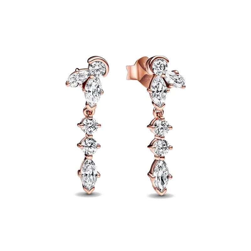 Hot Selling 925 Silver Butterfly Snowflake Heart-Shaped Swallow Earrings,Suitable for European Women's Exquisite Jewelry Gifts ﻿