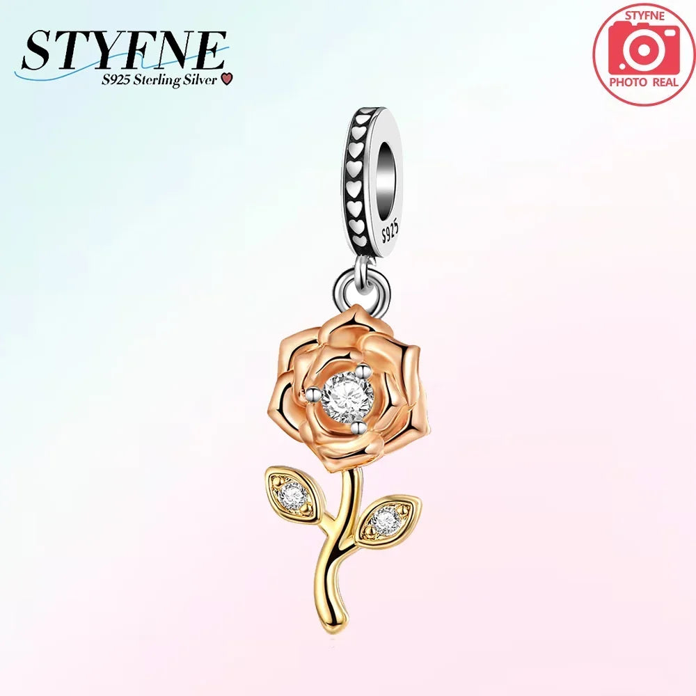 Exquisite 925 Sterling Silver Polychromatic Zircon Star Turtle Starfish Charms Beads Fit Original Bracelet Jewelry Holiday Gift