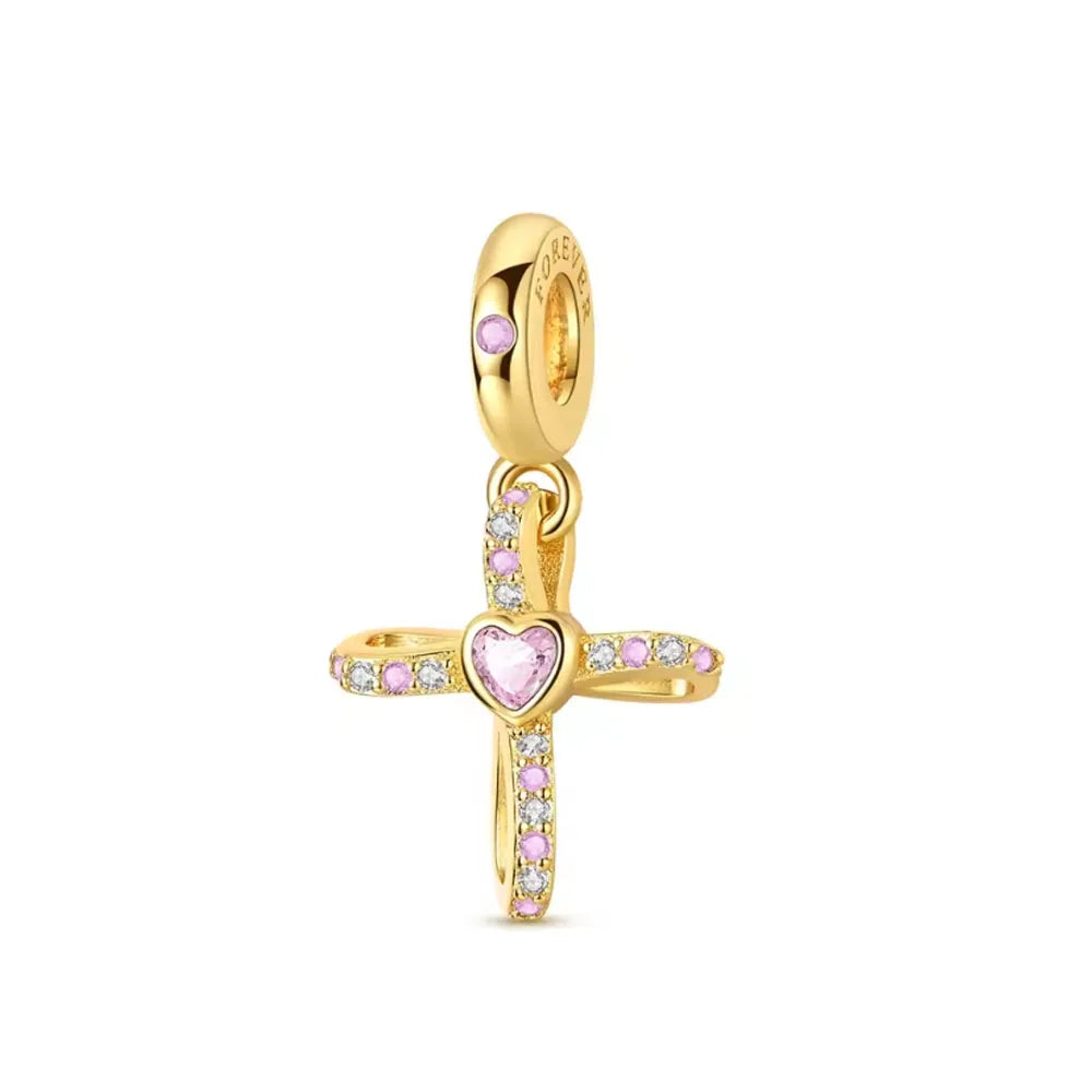 Europe New 925 Silver Tai Chi Bead Buddha Charm cross Saint Pendant DIY Women man Jewelry Fit Original Bracelet Accessories Gift