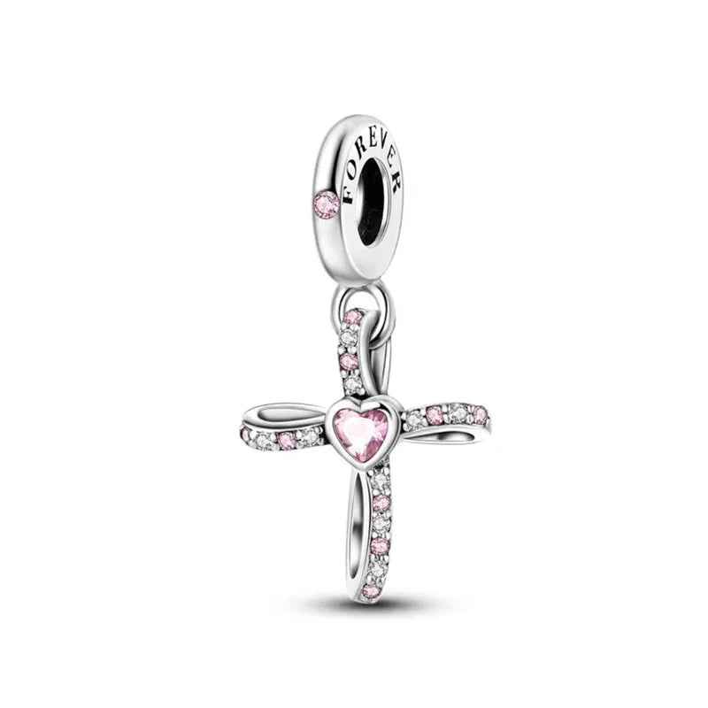 Europe New 925 Silver Tai Chi Bead Buddha Charm cross Saint Pendant DIY Women man Jewelry Fit Original Bracelet Accessories Gift