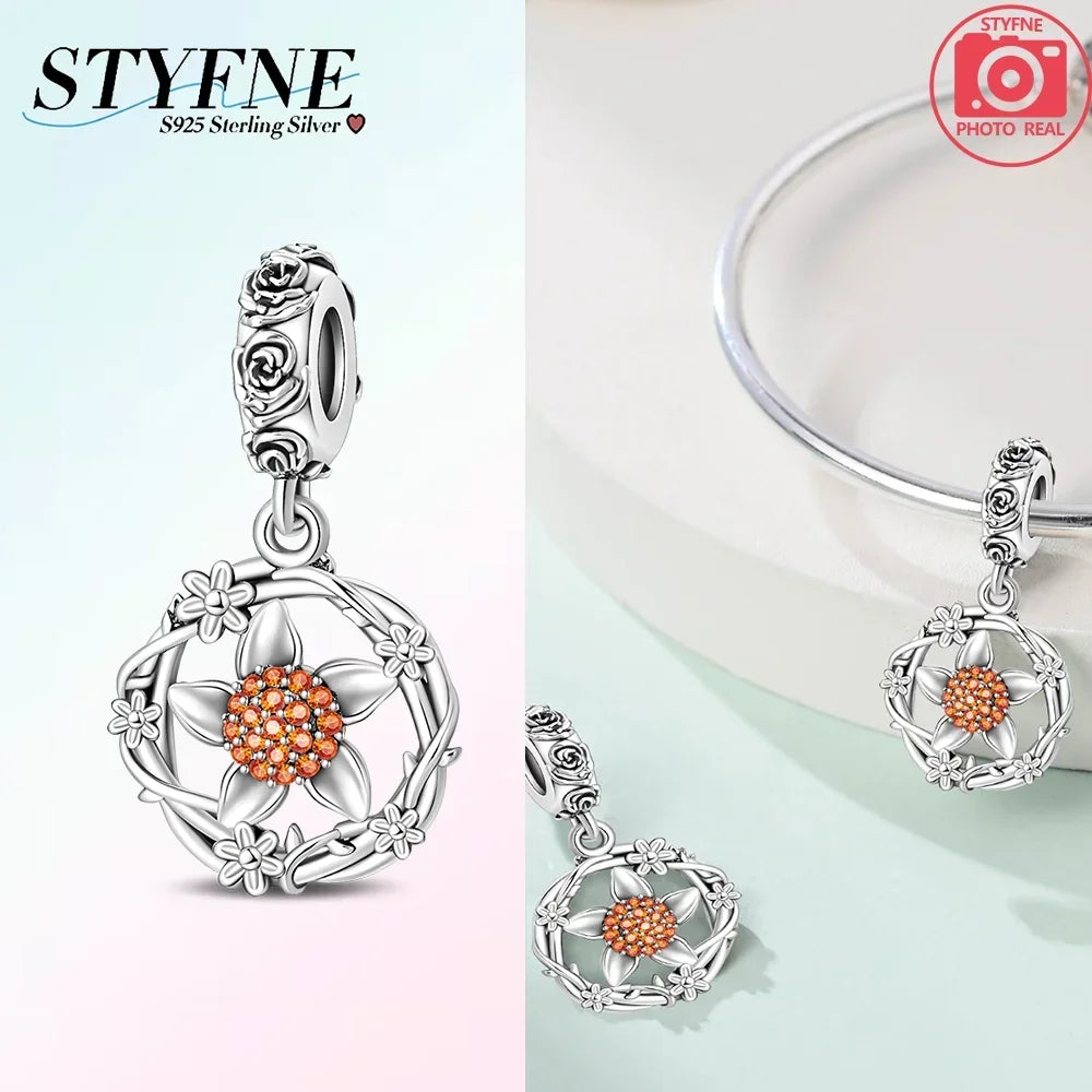 Exquisite 925 Sterling Silver Polychromatic Zircon Star Turtle Starfish Charms Beads Fit Original Bracelet Jewelry Holiday Gift