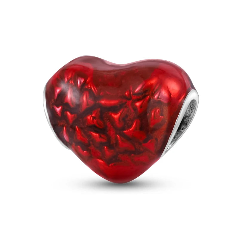 Heart Shape Series 925 Sterling Silver Charms Beads Fit Original Bangle Bracelet Pendants Diy Jewelry Gift For Women