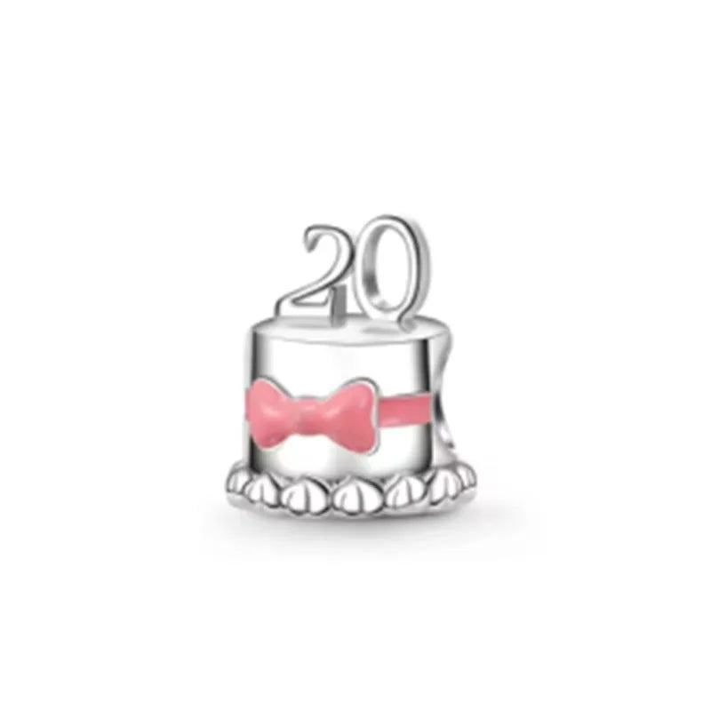 High Quality 925 Silver White Pink Zircon Bead Clip Daisy, Car, Bag Suitable For Original Bracelets DIY AccessoriesCharm Jewelry