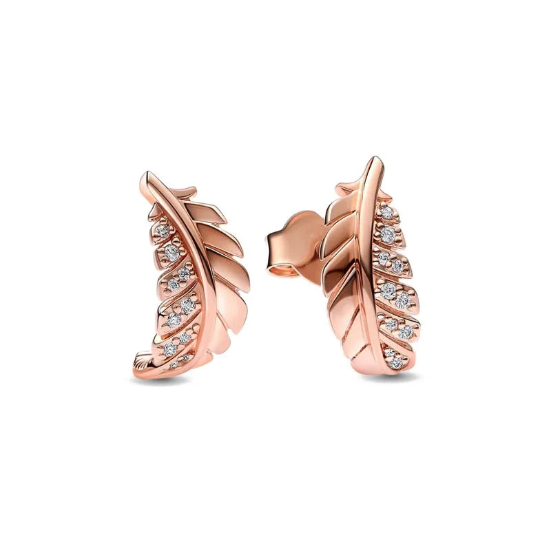 Hot Selling 925 Silver Butterfly Snowflake Heart-Shaped Swallow Earrings,Suitable for European Women's Exquisite Jewelry Gifts ﻿
