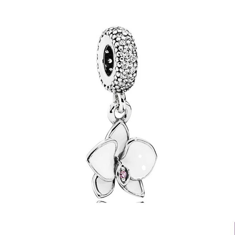 New 925 Sterling Silver Butterfly Flower Bell Charm Of Ley 925 Chain Bead Fit Original Bracelet Accessories DIY Ladies Jewelry