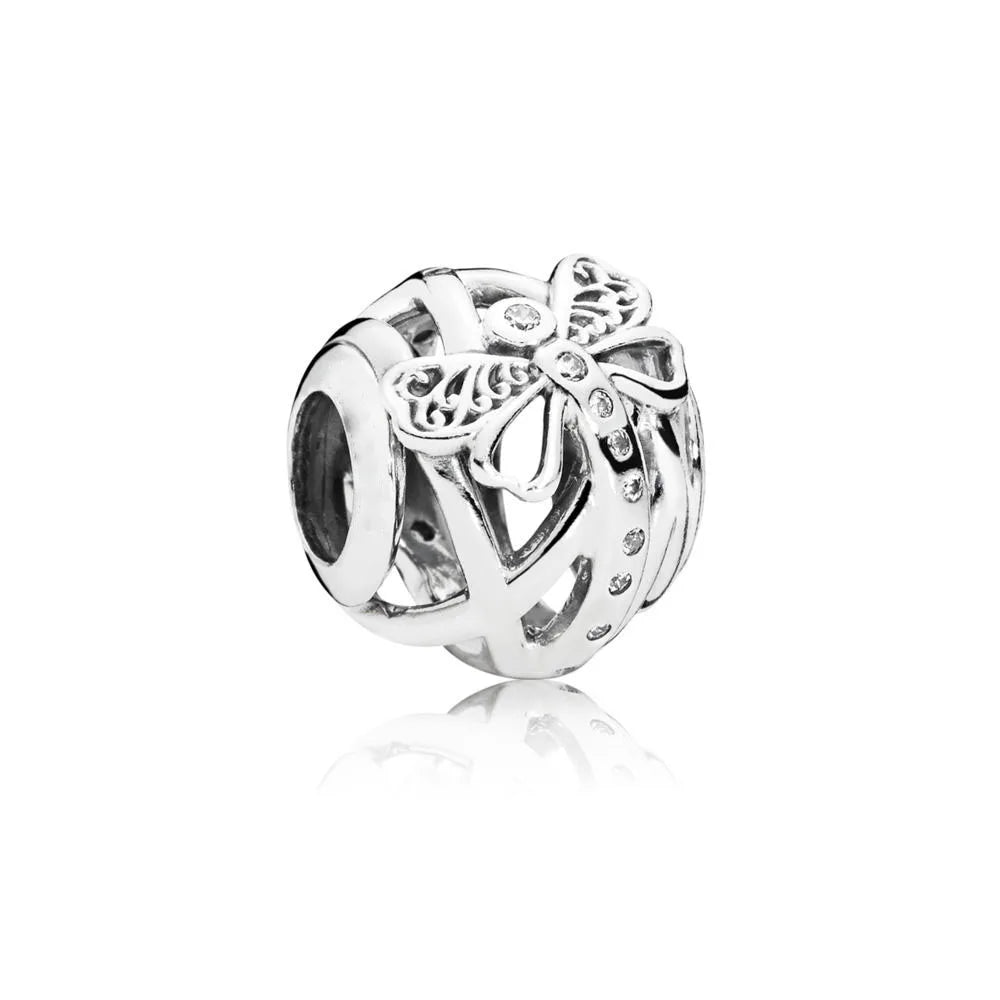 New 925 Sterling Silver Butterfly Flower Bell Charm Of Ley 925 Chain Bead Fit Original Bracelet Accessories DIY Ladies Jewelry