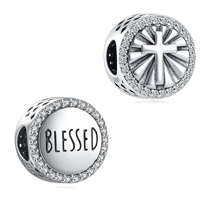 Europe New 925 Silver Tai Chi Bead Buddha Charm cross Saint Pendant DIY Women man Jewelry Fit Original Bracelet Accessories Gift