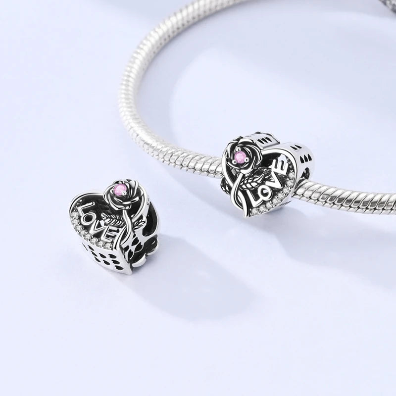 Heart Shape Series 925 Sterling Silver Charms Beads Fit Original Bangle Bracelet Pendants Diy Jewelry Gift For Women
