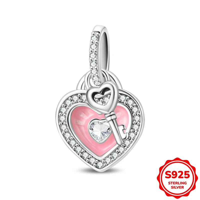 Charms Plata De Ley Blue and Green Pendant Beads Fits 3mm Bracelet Bangle Necklace For Women Luxury DIY Jewelry Making Fine Gift