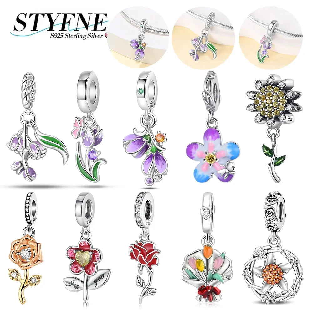 Exquisite 925 Sterling Silver Polychromatic Zircon Star Turtle Starfish Charms Beads Fit Original Bracelet Jewelry Holiday Gift