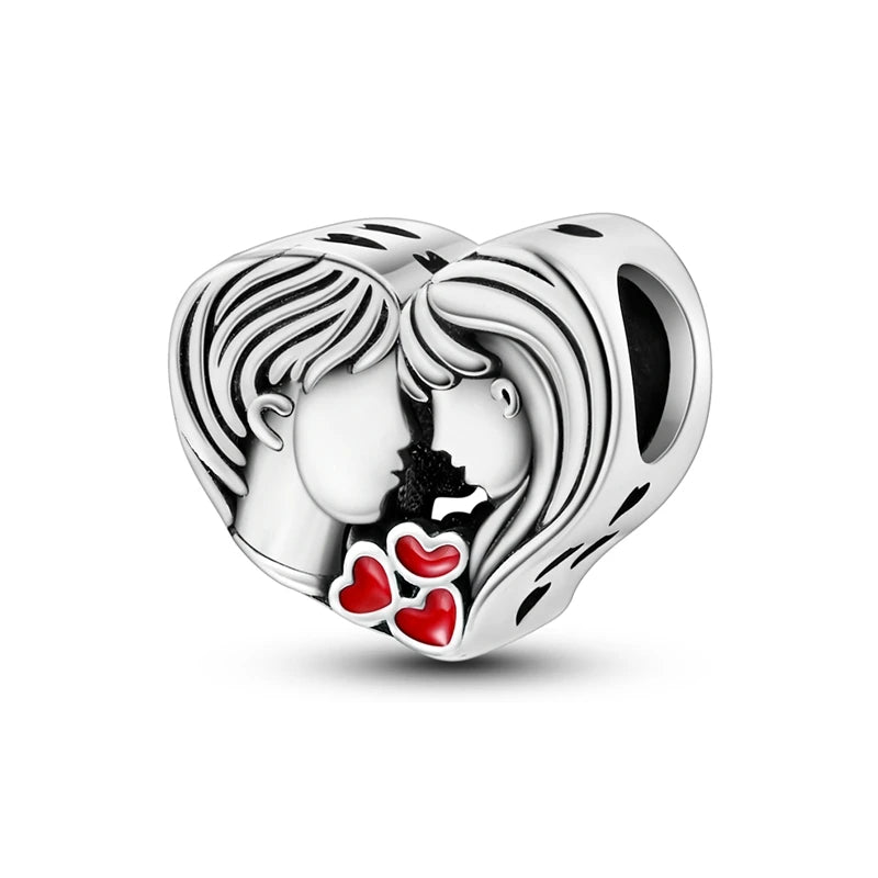Heart Shape Series 925 Sterling Silver Charms Beads Fit Original Bangle Bracelet Pendants Diy Jewelry Gift For Women