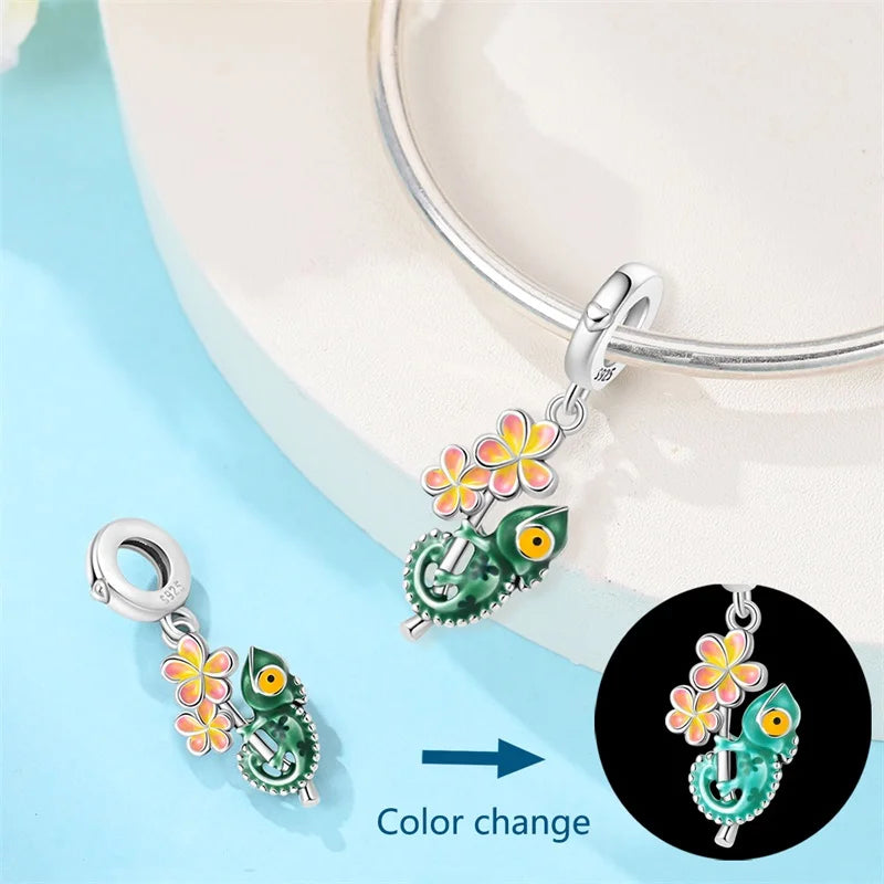 Charms Plata De Ley Blue and Green Pendant Beads Fits 3mm Bracelet Bangle Necklace For Women Luxury DIY Jewelry Making Fine Gift