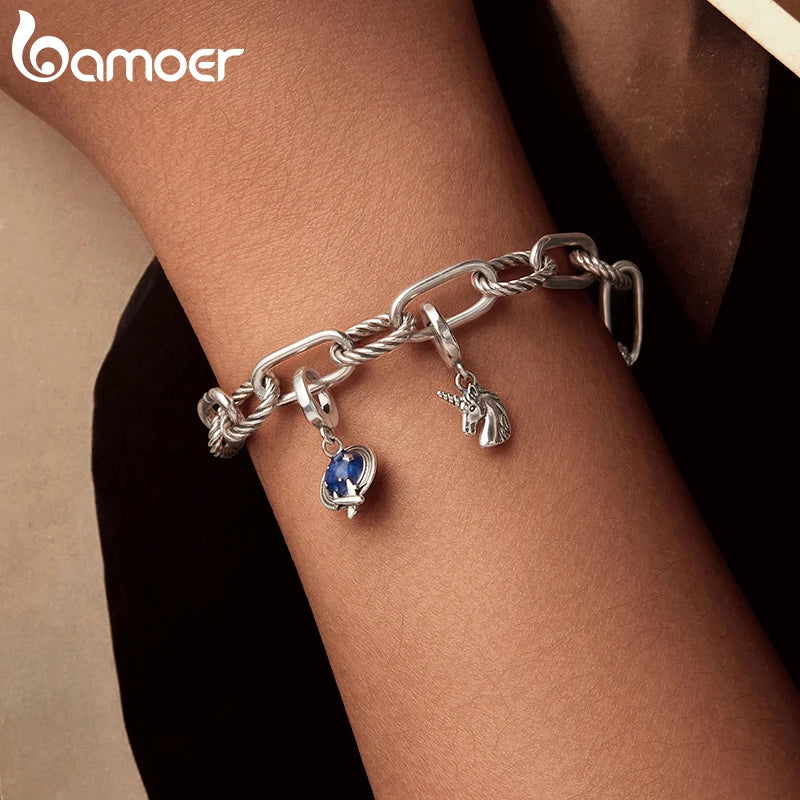 BAMOER Travel Serise Solid 925 Sterling Silver Passport Camera Airplane Charm Pendant fit Original Bracelet DIY Jewelry Beads