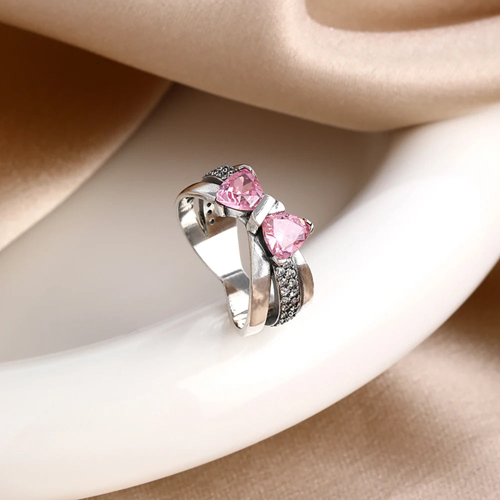 New S925 Silver Shining zircon Ring Women Geometric Design Minimalist Fashion Jewelry Engagement Wedding Party Gifts Trendy