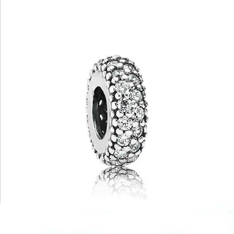 High Quality 925 Silver White Pink Zircon Bead Clip Daisy, Car, Bag Suitable For Original Bracelets DIY AccessoriesCharm Jewelry