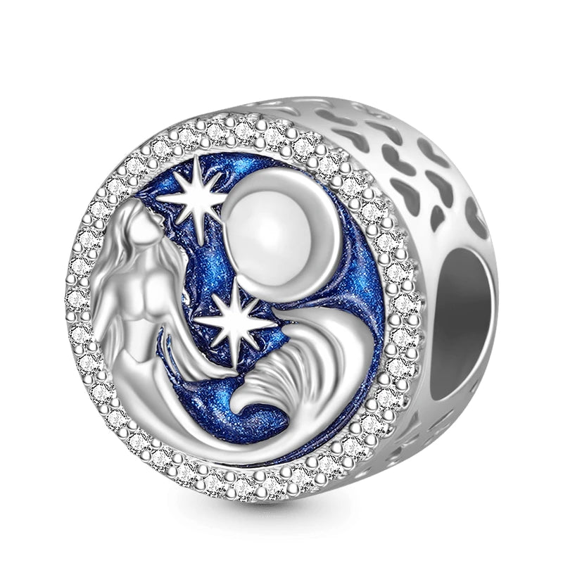 New 925 Sterling Silver Charm Fit Original Bracelet Accessories Women Jewelry Blue Ocean Series Mermaid Sea Shell Octopus