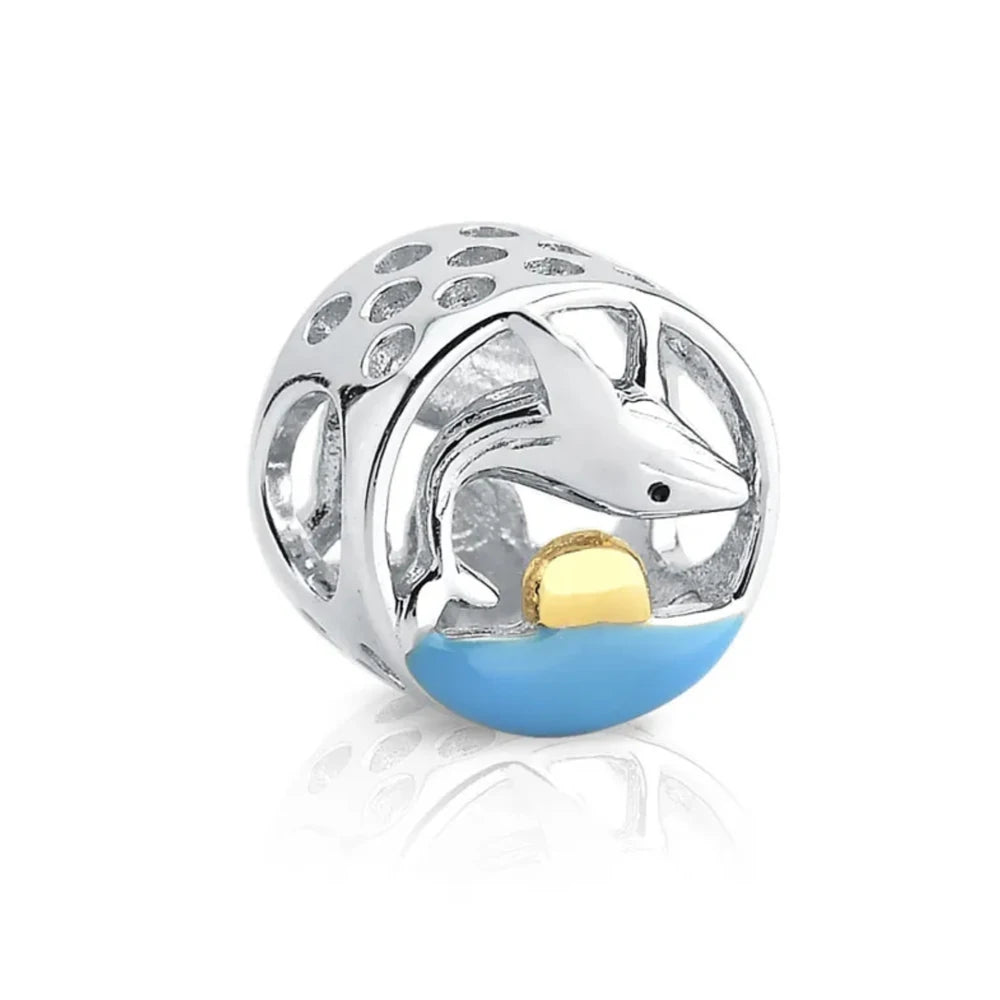 New 925 Sterling Silver Charm Fit Original Bracelet Accessories Women Jewelry Blue Ocean Series Mermaid Sea Shell Octopus