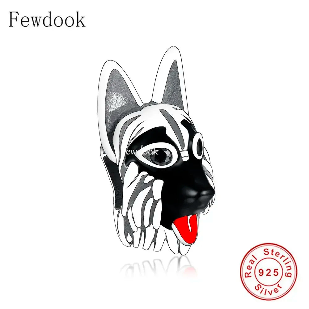 Fit Original Charm Bracelet Authentic 925 Sterling Silver Lovely Yorkie Dog With Bow In Head Bead For Making Women Berloque 2022