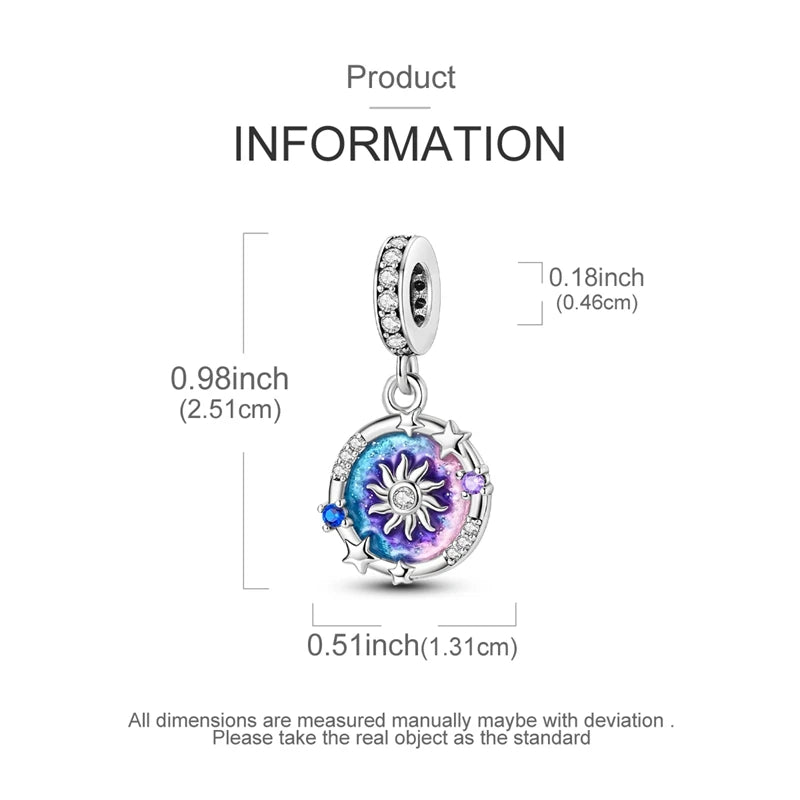 925 Silver Charms Van Gogh Starry Night Easter Egg Beads Pendant Fit 925 Original Bracelet DIY Woman Jewelry Gift