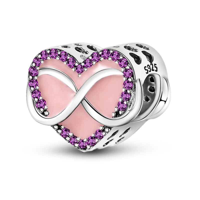 Heart Shape Series 925 Sterling Silver Charms Beads Fit Original Bangle Bracelet Pendants Diy Jewelry Gift For Women