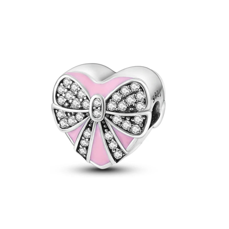 Heart Shape Series 925 Sterling Silver Charms Beads Fit Original Bangle Bracelet Pendants Diy Jewelry Gift For Women