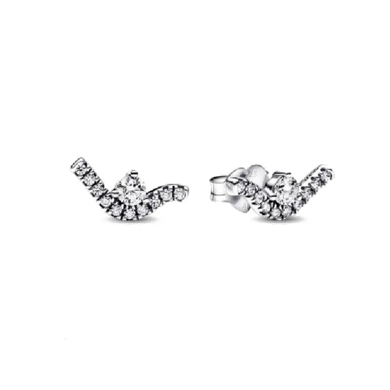 Hot Selling 925 Silver Butterfly Snowflake Heart-Shaped Swallow Earrings,Suitable for European Women's Exquisite Jewelry Gifts ﻿
