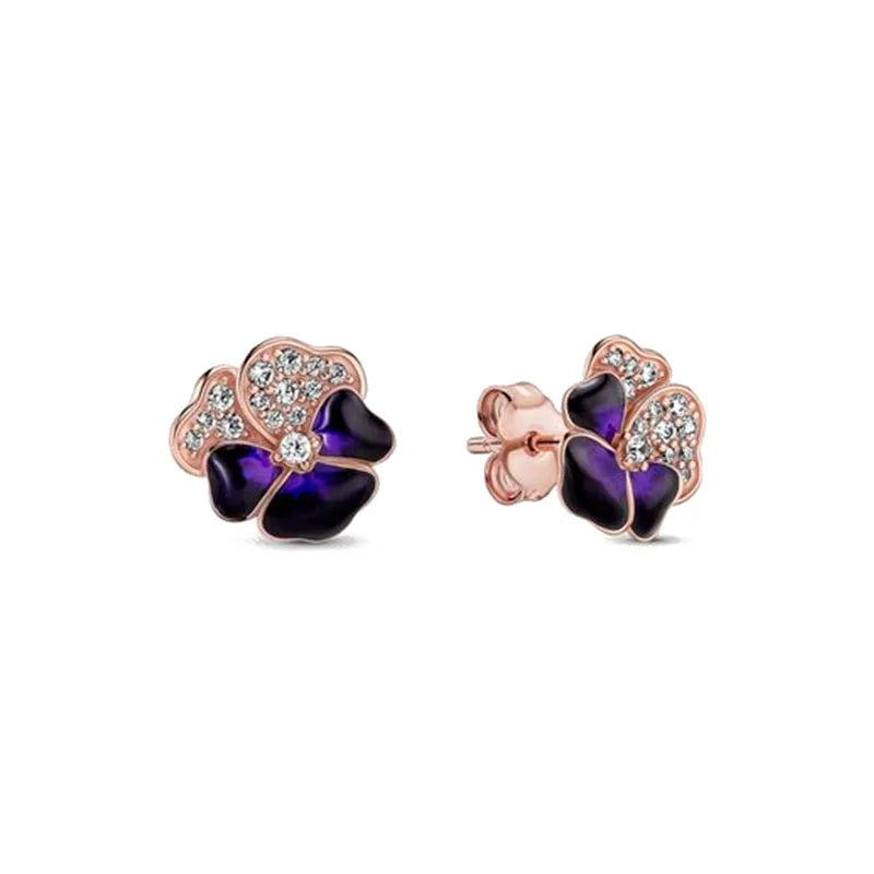 Hot Selling 925 Silver Butterfly Snowflake Heart-Shaped Swallow Earrings,Suitable for European Women's Exquisite Jewelry Gifts ﻿