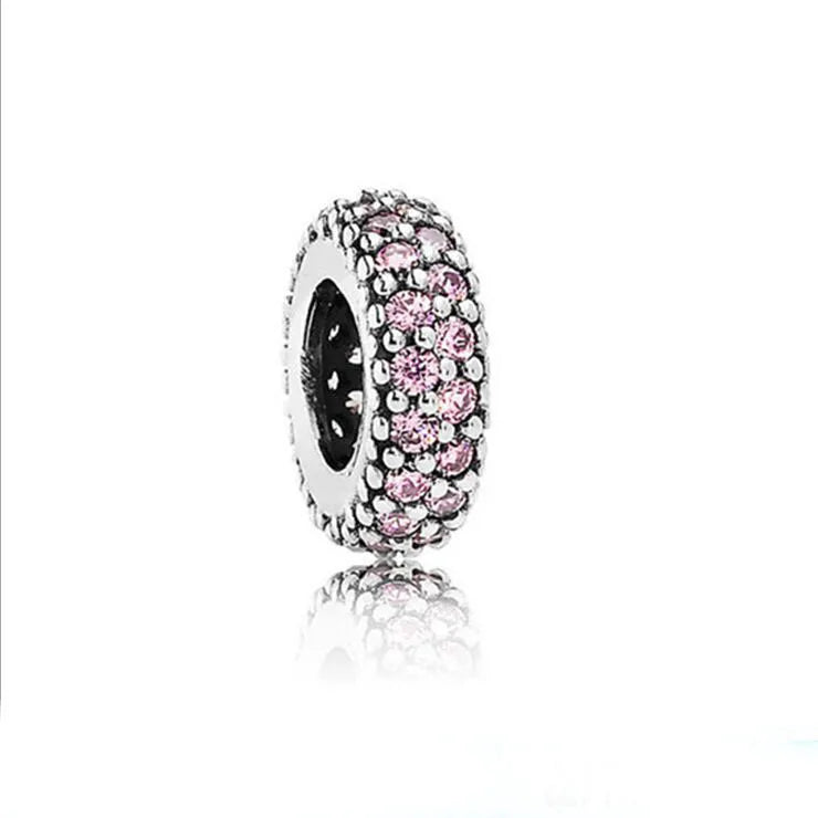 High Quality 925 Silver White Pink Zircon Bead Clip Daisy, Car, Bag Suitable For Original Bracelets DIY AccessoriesCharm Jewelry