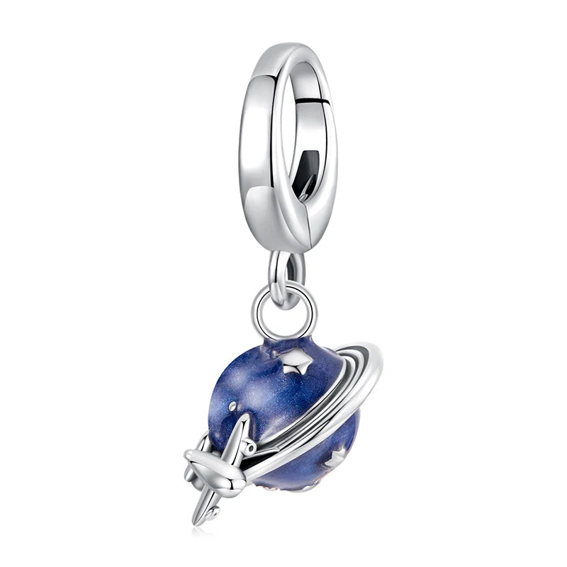 BAMOER Travel Serise Solid 925 Sterling Silver Passport Camera Airplane Charm Pendant fit Original Bracelet DIY Jewelry Beads