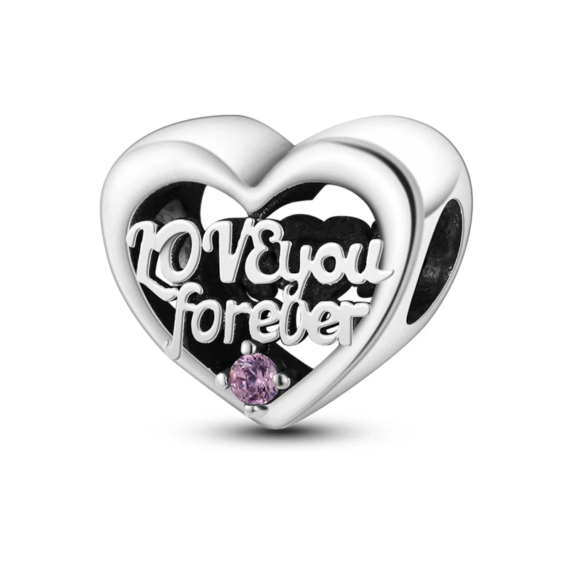 Heart Shape Series 925 Sterling Silver Charms Beads Fit Original Bangle Bracelet Pendants Diy Jewelry Gift For Women
