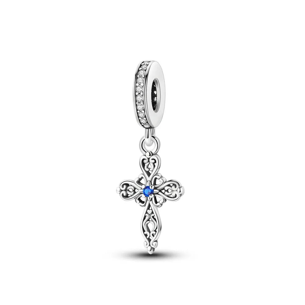 Europe New 925 Silver Tai Chi Bead Buddha Charm cross Saint Pendant DIY Women man Jewelry Fit Original Bracelet Accessories Gift