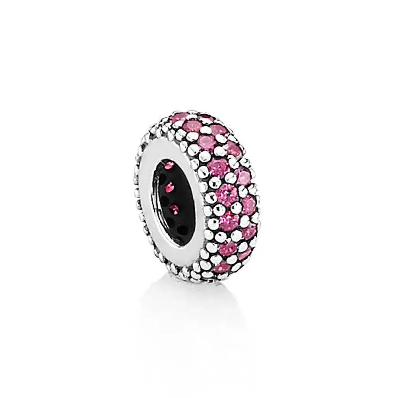 High Quality 925 Silver White Pink Zircon Bead Clip Daisy, Car, Bag Suitable For Original Bracelets DIY AccessoriesCharm Jewelry