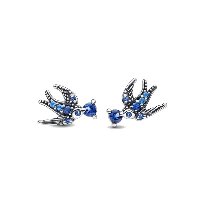 Hot Selling 925 Silver Butterfly Snowflake Heart-Shaped Swallow Earrings,Suitable for European Women's Exquisite Jewelry Gifts ﻿