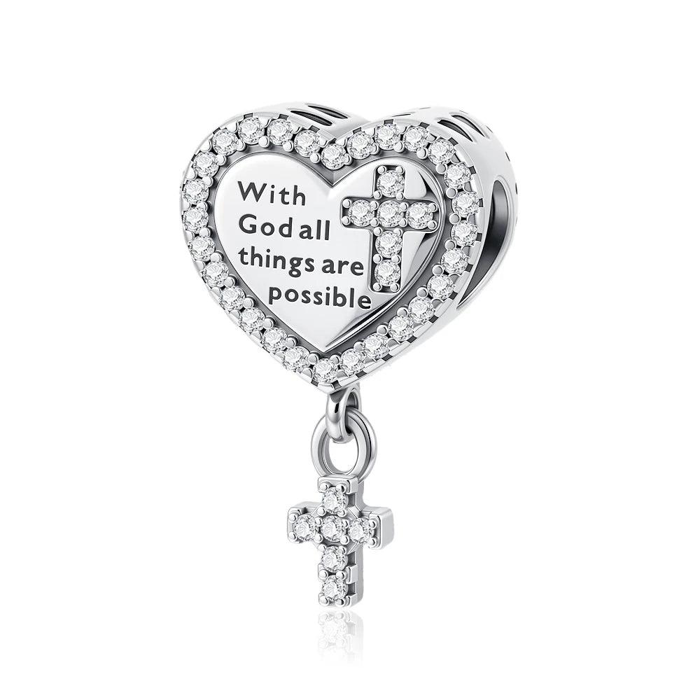 Europe New 925 Silver Tai Chi Bead Buddha Charm cross Saint Pendant DIY Women man Jewelry Fit Original Bracelet Accessories Gift