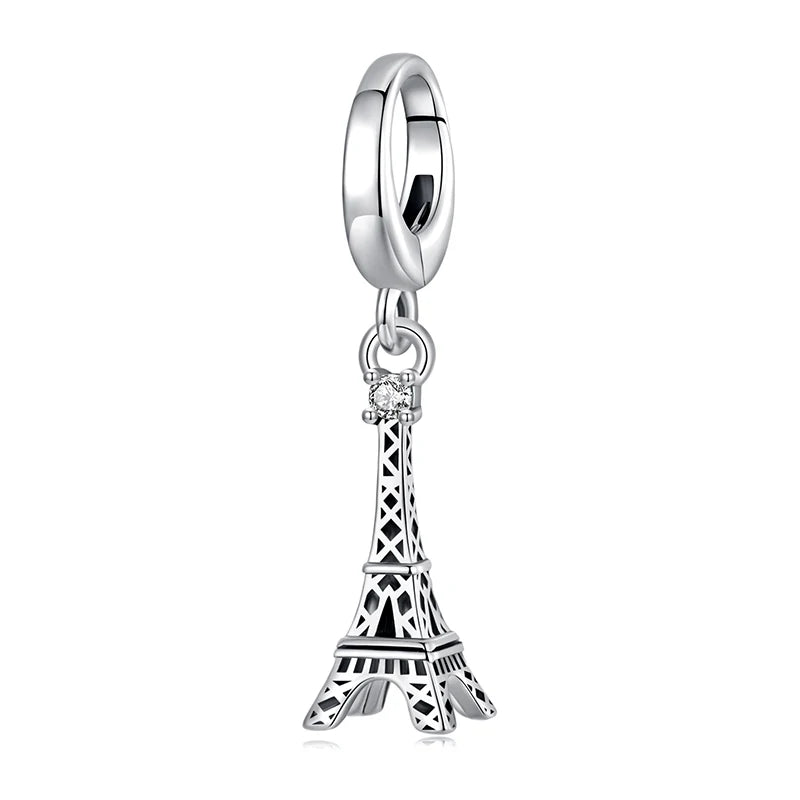 BAMOER Travel Serise Solid 925 Sterling Silver Passport Camera Airplane Charm Pendant fit Original Bracelet DIY Jewelry Beads
