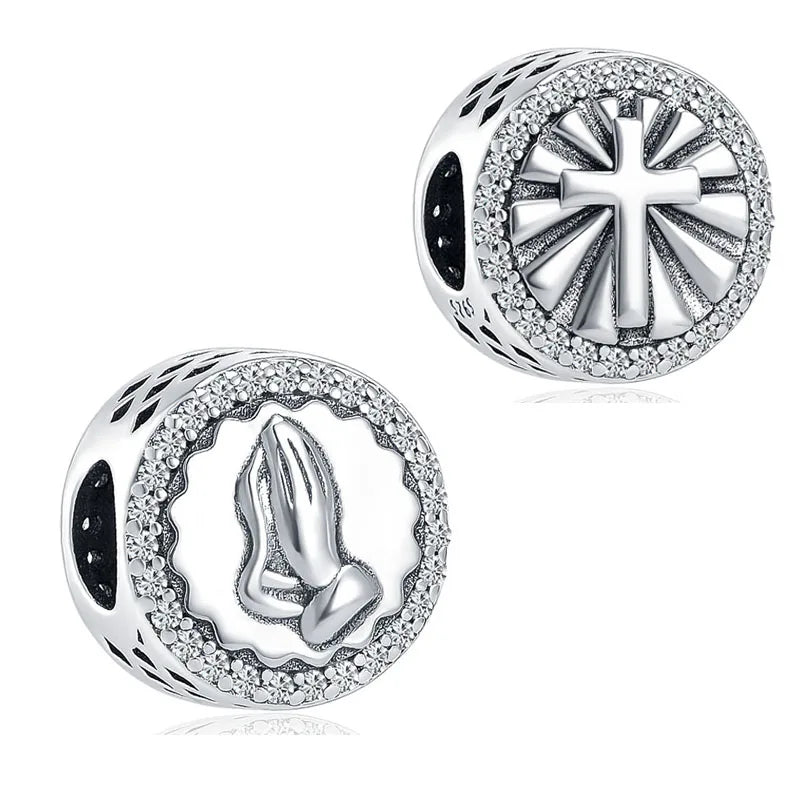 Europe New 925 Silver Tai Chi Bead Buddha Charm cross Saint Pendant DIY Women man Jewelry Fit Original Bracelet Accessories Gift