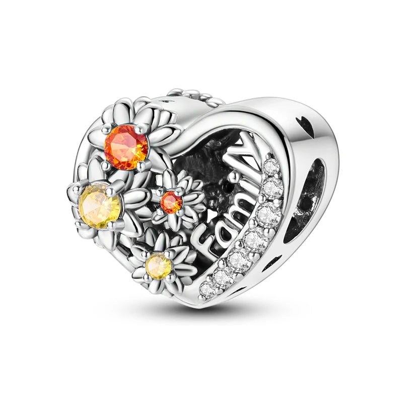 Heart Shape Series 925 Sterling Silver Charms Beads Fit Original Bangle Bracelet Pendants Diy Jewelry Gift For Women