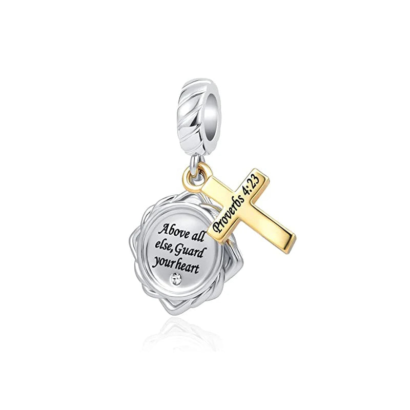 Europe New 925 Silver Tai Chi Bead Buddha Charm cross Saint Pendant DIY Women man Jewelry Fit Original Bracelet Accessories Gift