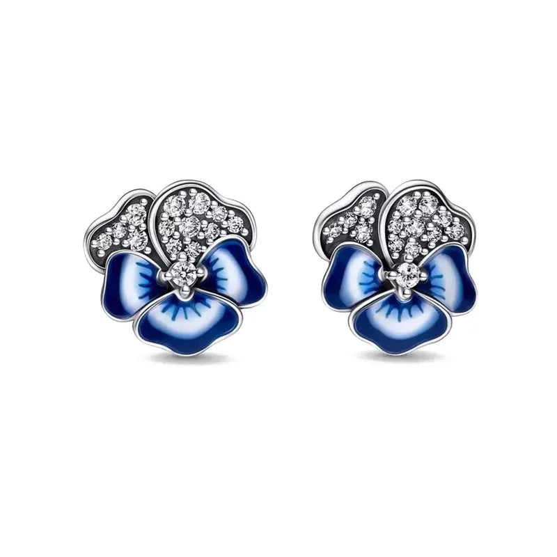 Hot Selling 925 Silver Butterfly Snowflake Heart-Shaped Swallow Earrings,Suitable for European Women's Exquisite Jewelry Gifts ﻿