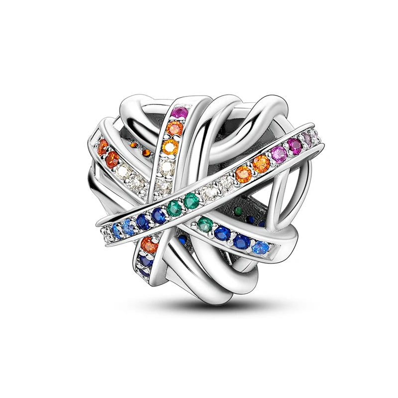 Heart Shape Series 925 Sterling Silver Charms Beads Fit Original Bangle Bracelet Pendants Diy Jewelry Gift For Women