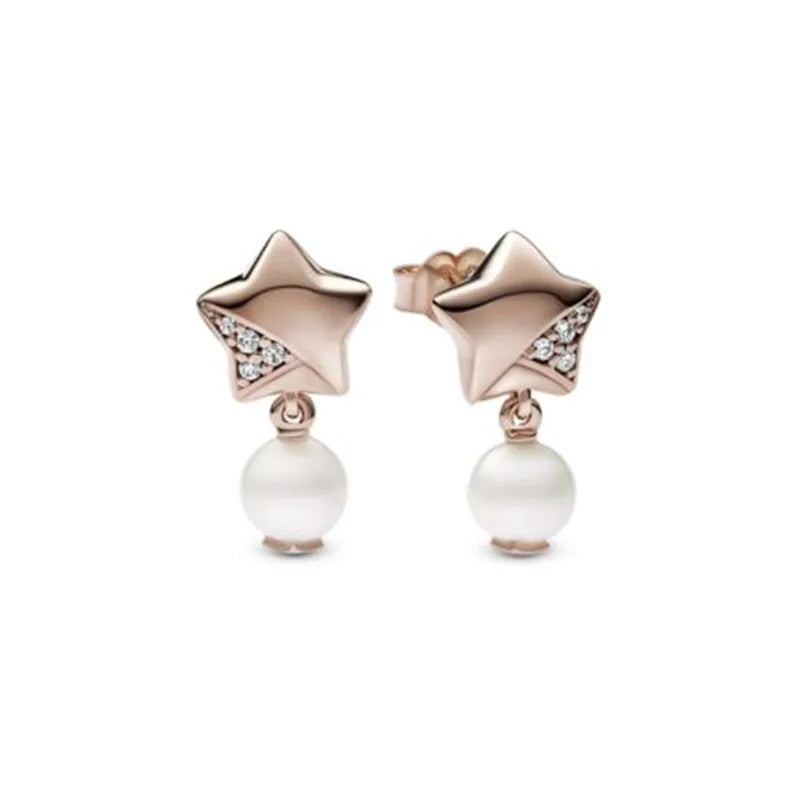 Hot Selling 925 Silver Butterfly Snowflake Heart-Shaped Swallow Earrings,Suitable for European Women's Exquisite Jewelry Gifts ﻿