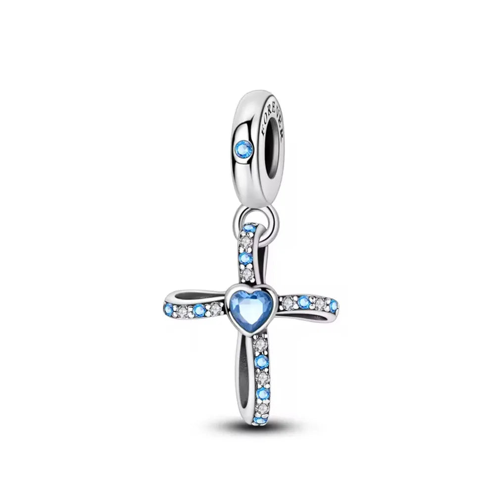 Europe New 925 Silver Tai Chi Bead Buddha Charm cross Saint Pendant DIY Women man Jewelry Fit Original Bracelet Accessories Gift