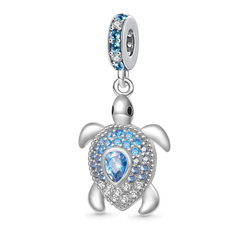 New 925 Sterling Silver Charm Fit Original Bracelet Accessories Women Jewelry Blue Ocean Series Mermaid Sea Shell Octopus