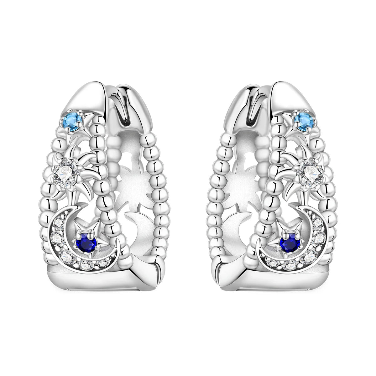 Orstarry Original 925 Sterling Silver Double Circle Colored Starry Sky Earrings Women Hoop Earring Anniversary Jewelry Gifts