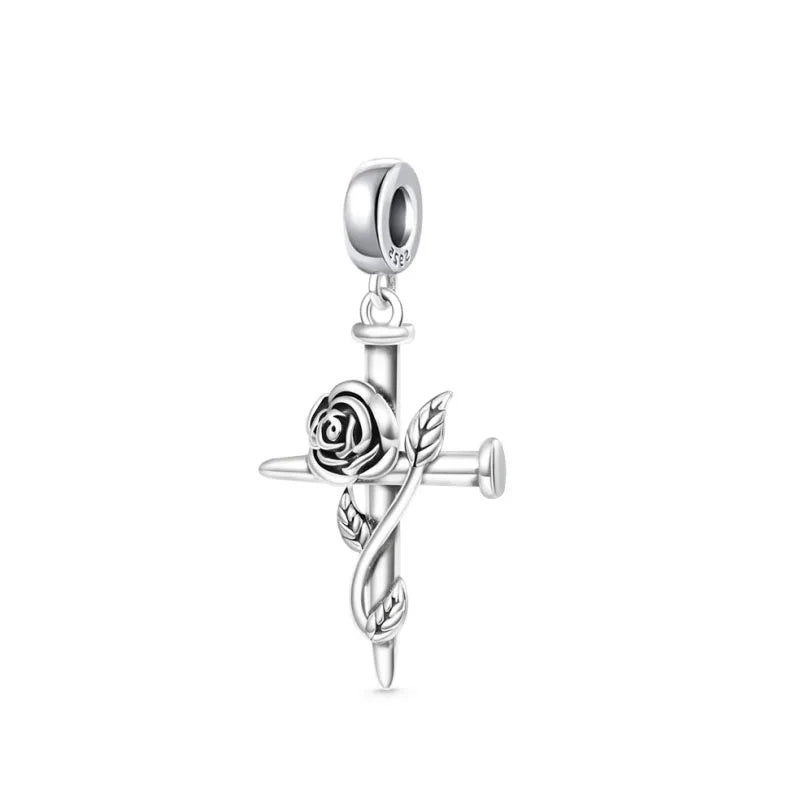 Europe New 925 Silver Tai Chi Bead Buddha Charm cross Saint Pendant DIY Women man Jewelry Fit Original Bracelet Accessories Gift