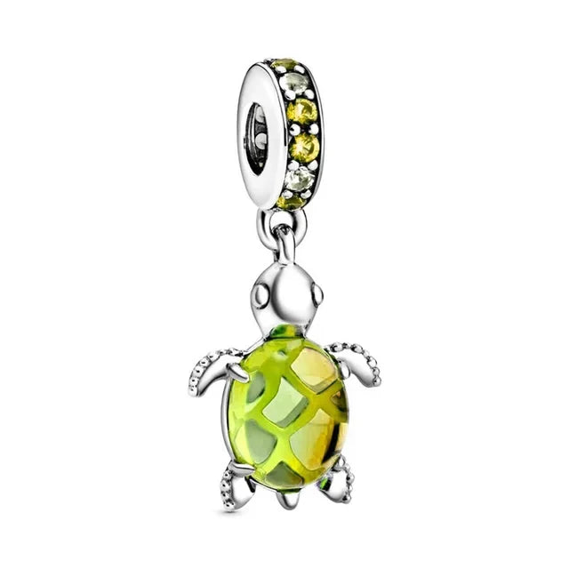 New 925 Sterling Silver Charm Fit Original Bracelet Accessories Women Jewelry Blue Ocean Series Mermaid Sea Shell Octopus