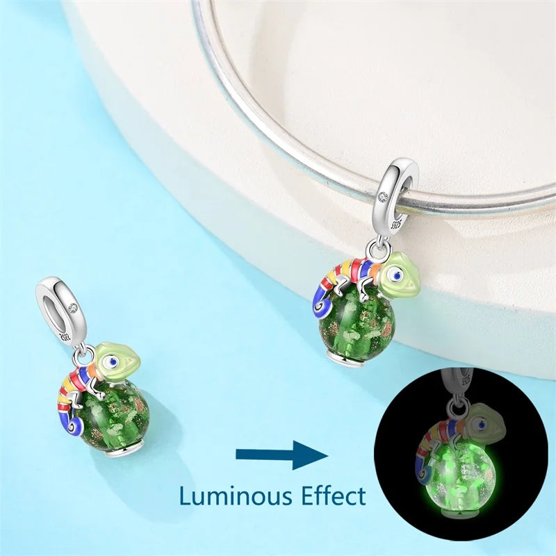 Charms Plata De Ley Blue and Green Pendant Beads Fits 3mm Bracelet Bangle Necklace For Women Luxury DIY Jewelry Making Fine Gift