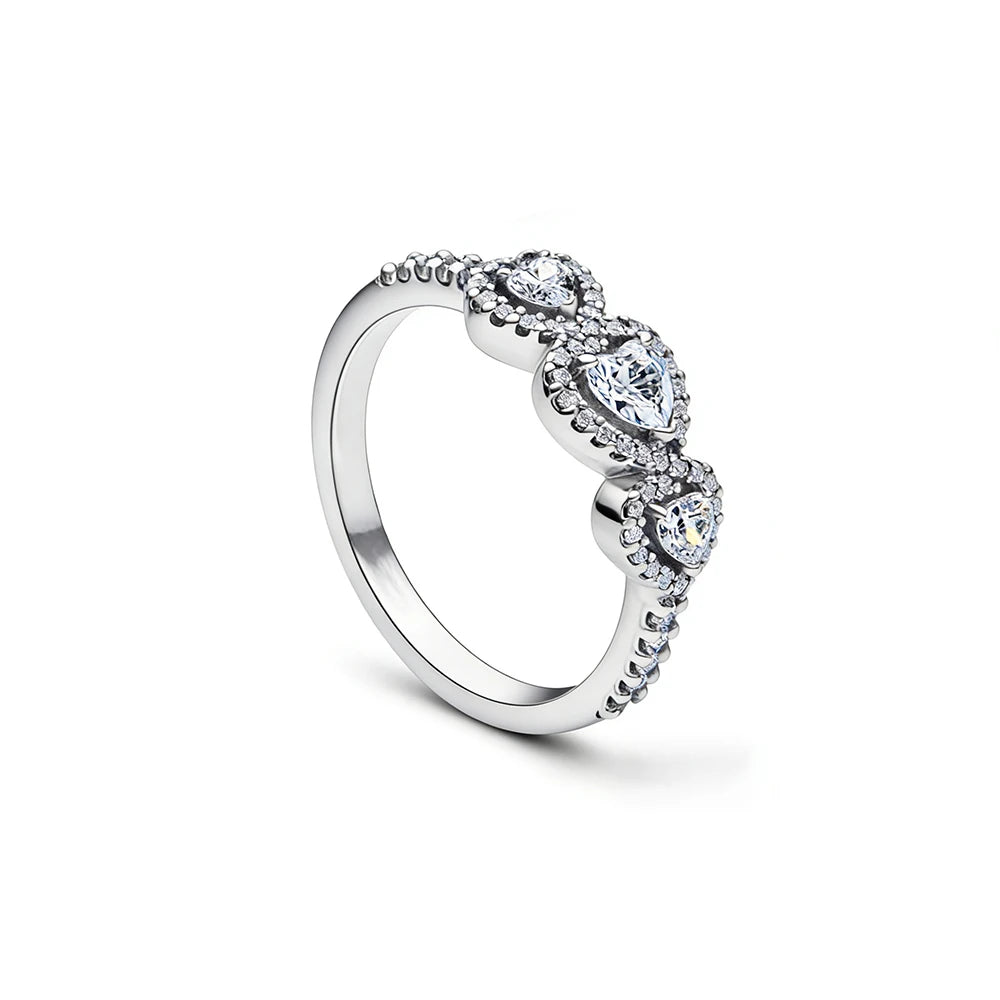 New S925 Silver Shining zircon Ring Women Geometric Design Minimalist Fashion Jewelry Engagement Wedding Party Gifts Trendy
